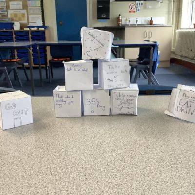 This week, Year 6 have been discussing ways to healthily manage stress and worries. They created a dice to give a range of strategies they could use to help improve their stresses.