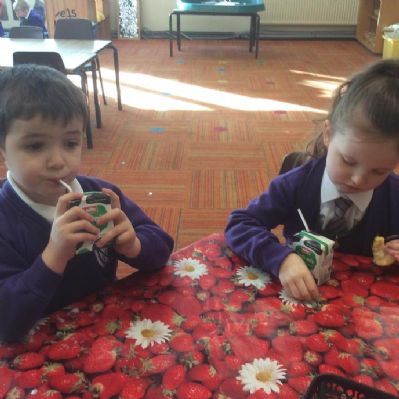 This week in Nursery we have enjoyed our new snack area.