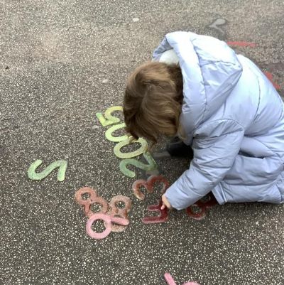 Our new Maths Shed has arrived outside. We have loved finding the resources and inventing our own maths games.