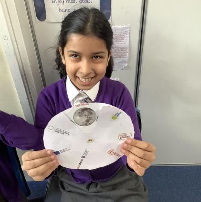 Also, as part of science day, we explored the phases of the moon and we discussed why the moon appears to change shape.