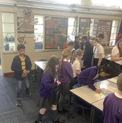 As part of our Express event, Year 6 and Year 5 held an art gallery to show their pieces of art.